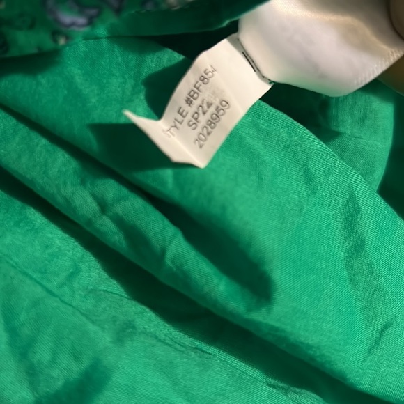 J. Crew Printed cotton mini shirtdress green blue floral paisley size 16 BF854 - Picture 7 of 7